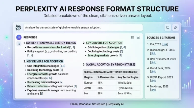 Perplexity AI Response Format Structure